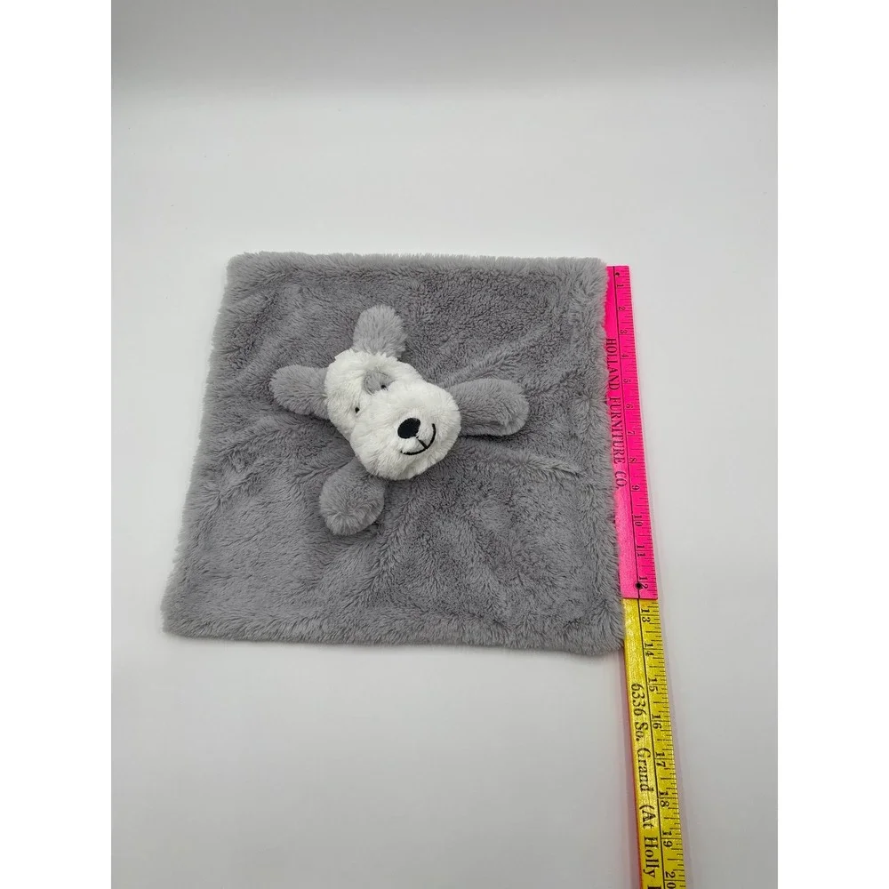 Oobles Dog Security Blanket Lovey Gray White Faux Fur Puppy Plush Snuggler 05801